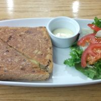cheese & tomato toastie at Meeting House Cafe in Liverpool