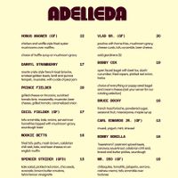 Brunch menu  at Adelleda in Portland