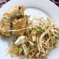 Spanikopita and winter salad at Foragers' Kitchen in Nottingham