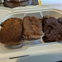 Baked goods from Auroras - banana bread, apple bread, brownie at Maydan Cafe in Baldwinsville
