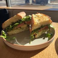vegan breakfast sandwich  at Reunion in Boston