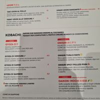 Menu, vegan options clearly labelled at Yume | La via Zen del Ramen in Padua