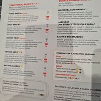 Menu at Yume | La via Zen del Ramen in Padua