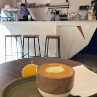 Oat milk latte  at Grieta in Ciudad De México