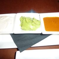 Sour cream, guacamole, salsa at Candle 79 in New York City