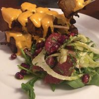 Pomegranate-BBQ Seitan skewers at Candle 79 in New York City