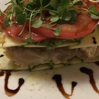 Live heirloom tomato and zucchini lasagna at Candle 79 in New York City