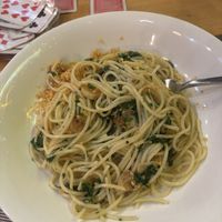 Spaghetti aolio topped with garlic   at Papa's BBQ Restaurant in Quảng Ninh