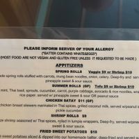 “Most foods are not vegan… unless requested" at New Chiang Mai in Hilo