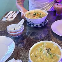 vegan curry with tofu and tom kha soup  at New Chiang Mai in Hilo