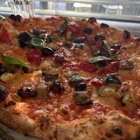 Joe’s backyard pizza with vegan cheese  at Freddy's in Windsor