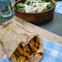 Erotic Gyros and Pandaisia salad at Vegan Stories by Konstantinos in Athens