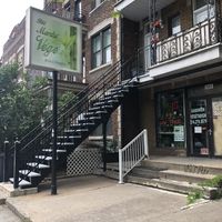 Outside at Petit Marche Vege in Montreal