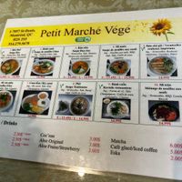 Menu  at Petit Marche Vege in Montreal