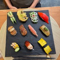 Excellent veggie sushi made with incredibly fresh seasonal vegetables! Highly recommend visiting! at VEGGIE SUSHI JAPAN - ヴィーガン寿司専門店 in Tokyo