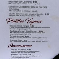 Menu  at Estoril y Murasaki in Guanajuato