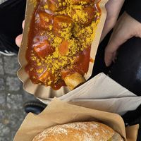 Leberkäs-Weckle and Currywurst at Die vegane Fleischerei in Baden-württemberg