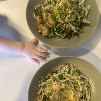 Vegan salad with houmous, potato salad and toasted seeds   at Sabzi  in England
