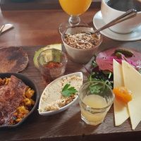 Vegan Brunch, was delicious and highly recommended! Came with vegan bread and butter :) at Cafe Luna in Aalborg