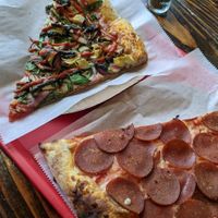 "city vegan" and "vegan pepperoni" (both are 6$) at The Oven's Slice in New York City