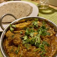 Vegan butter tofu masala with buckwheat chapatis  at The Old Vegan Central in Kathmandu