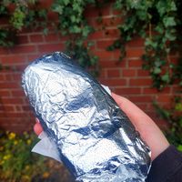 Aloo Tikki Wrap with Chickpeas. at Deluxe Snacks in Rugby