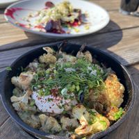 Cauliflower and beet salad  at Gourmet Au Bay in Bodega Bay