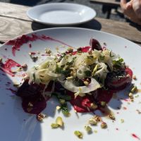 Beet salad with shaved fennel   at Gourmet Au Bay in Bodega Bay