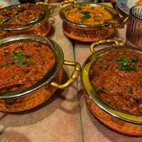 Various dishes from the vegetarian menuu with many  at Curry Palace Ristorante indiano a Firenze in Toscana