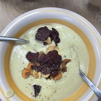 Broccoli cream soup   at VegOut Breakfast & Brunch in Budapest