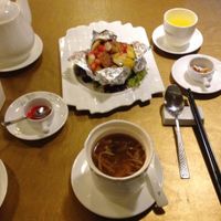 veggie pork and soup, plus you get unlimited tea at Green Veggie - Sheung Wan in Hong Kong Island