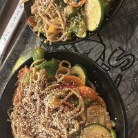 I payed for one large bowl but after cooking it fit into two.  at YC's Mongolian Grill in Gilbert