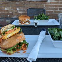 Banh mi and Buffalo Chikn sandwich at The Vegetable Hunter Cafe and Boutique Brewery in Harrisburg