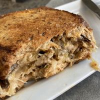 Eggplant Reuben ready for its closeup  at The Vegetable Hunter Cafe and Boutique Brewery in Harrisburg