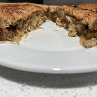 Eggplant reubenn  at The Vegetable Hunter Cafe and Boutique Brewery in Harrisburg