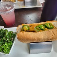 Blackberry lemonade, kale salad, Philly Cheezesteak at The Vegetable Hunter Cafe and Boutique Brewery in Harrisburg
