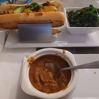 Cheesesteak and soup with a kale side salad at The Vegetable Hunter Cafe and Boutique Brewery in Harrisburg