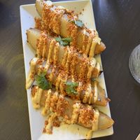 Peruvian potato  wedges — literally,  at The Vegetable Hunter Cafe and Boutique Brewery in Harrisburg