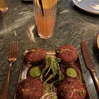 Beetroot fritter starter   at OMNOM Birmingham in Birmingham
