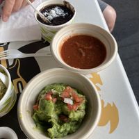 Guacamole salsa and side of black beans  at El Borracho - Pike Place Market in Seattle
