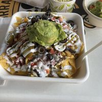 Nachos with black beans. Delicious    at El Borracho - Pike Place Market in Seattle