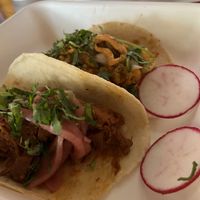 Jackfruit and sweet potato tacos  at El Borracho - Pike Place Market in Seattle