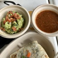 Side of chips, guacamole and salsa  at El Borracho - Pike Place Market in Seattle