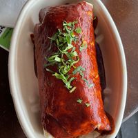 Chipotle burrito with red sauce  at El Borracho - Pike Place Market in Seattle