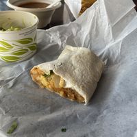 Food All in Composable Ware (Pro/Con)  Shorty Burrito Half  at El Borracho - Pike Place Market in Seattle