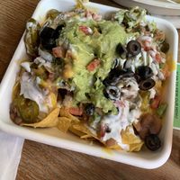 Their delicious vegan nachos!  at El Borracho - Pike Place Market in Seattle
