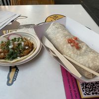 That small little taco was $6 and the burrito was alright  at El Borracho - Pike Place Market in Seattle