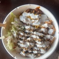One of their delicious bowls. Slightly worried about all the chips missing from the ceramic bowl but luckily none were in my food  at El Borracho - Pike Place Market in Seattle