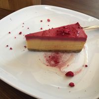 Raspberry cheesecake  at Moksha in Kaunas