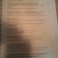 Menu at Moksha in Kaunas